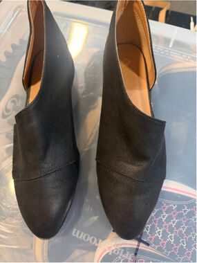 Women's Qupid Black Pointed Toe D'Orsay Flats Size 7.5